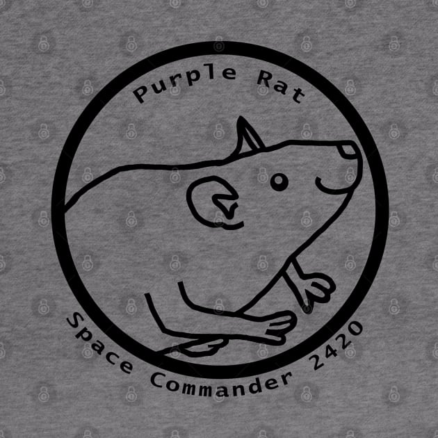 Portrait of Space Commander Purple Rat Outline by ellenhenryart